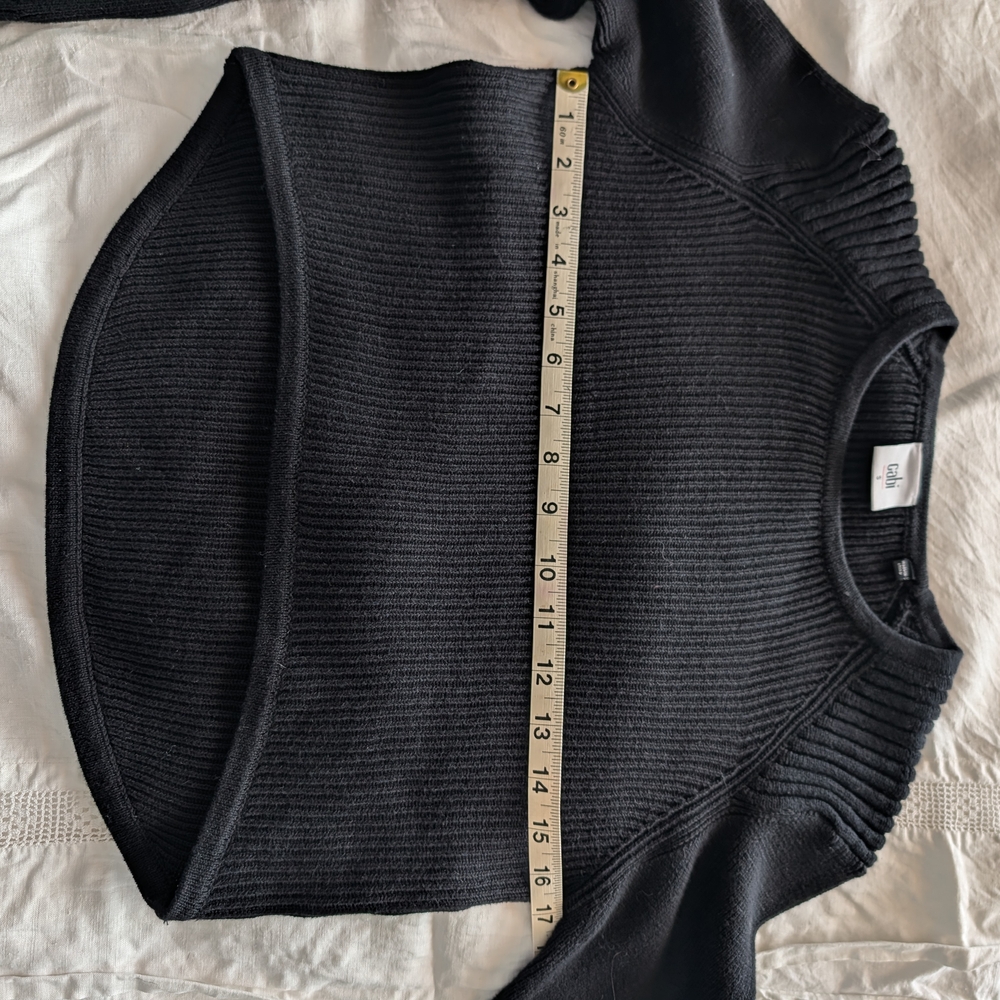 Cabi Black Ribbed Knit Sweater Top - Picture 4 of 7